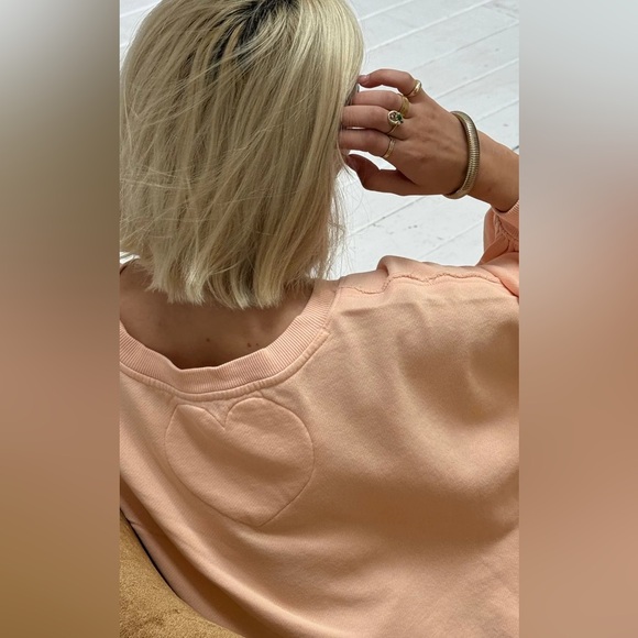 NWT Free People Trish Sweatshirt in Summer Peach - Picture 5 of 9